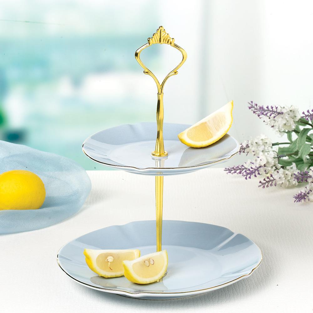 Europejski Styl Porcelana Kostna Zestaw do Herbaty Filiżanka Kubek Spodek Czajniczek Kreatywny Wzór Domowa Ceramiczna Talerz Deserowy Stołowy Pomysł na Prezent Dwupoziomowa Talerz na Owoce