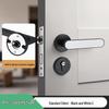 Universal Magnetic Black Bedroom Door Handle Lock - Silent, Solid Wood Design