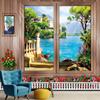 Simulation window tapestry forest mushroom tapestry scenery wall hanging flower mural art bedroom home decoration