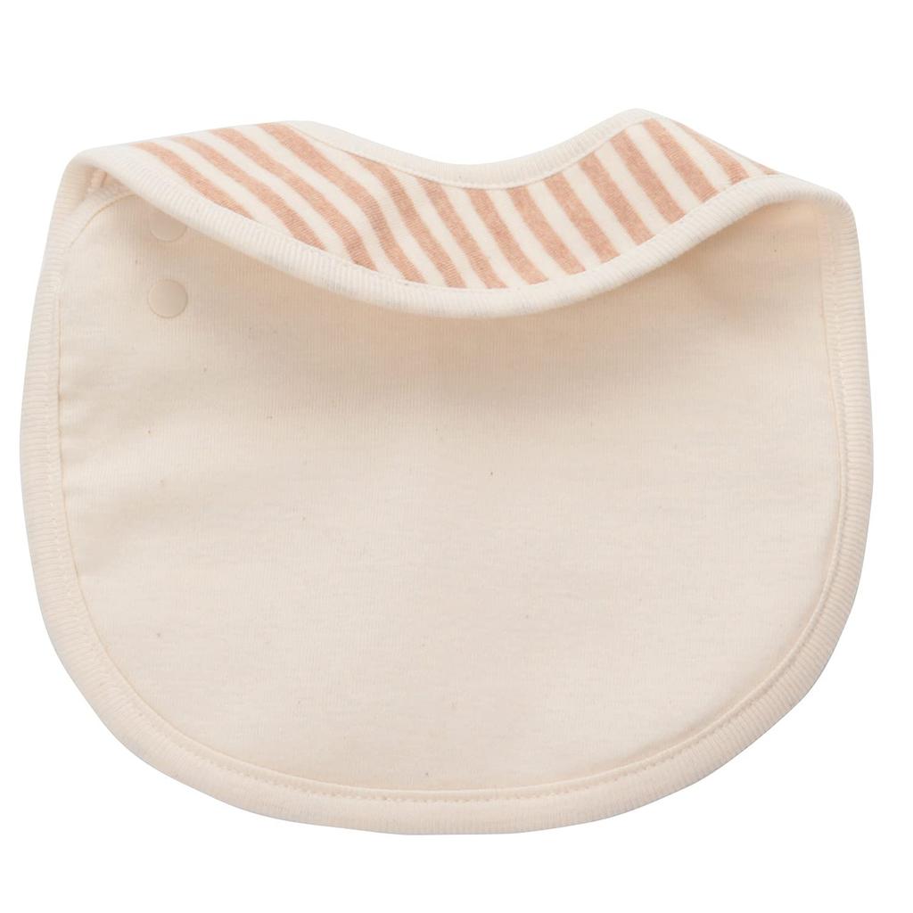 Baby Organic Made In for Boys and Set of 2 Sizes 2 [fivebear] Bibs, Cotton, Japan, Girls, (Border Brown, 50-70, Bibs)