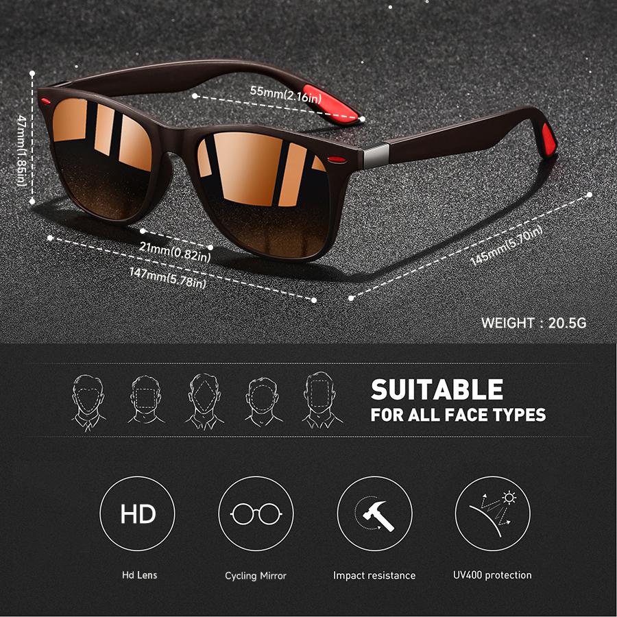 UV400 Fashion Square Sunglasses Men Women Trendy Colorful Lightweight Driving Goggles Outdoor Protection