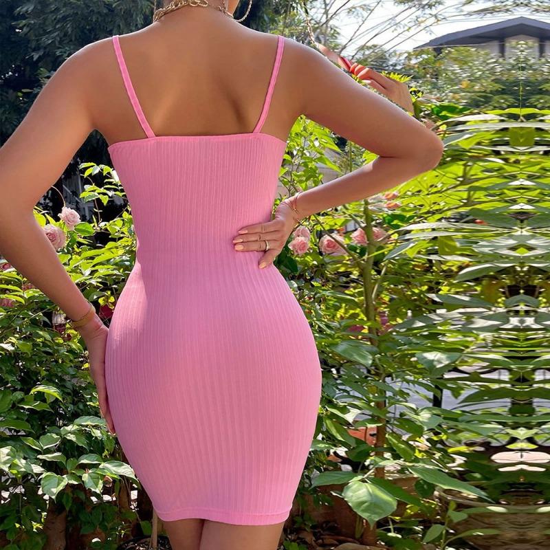 Women European Style Sexy Off Shoulder Slim Fit Solid Color Hip Wrap Party Cami Mini Dress