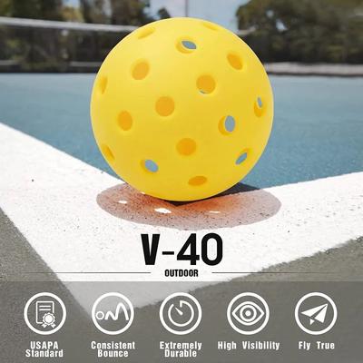 Pickleball 74MM Durable 40 Trous Extérieur 6/12/24 Pièces Pickleballs 26g Extérieur pour Compétition pickleball Paquets de Pickleballs