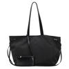 New canvas bag simple and versatile commuter bag women's contrasting color large-capacity shoulder bag shopping bag tote bag