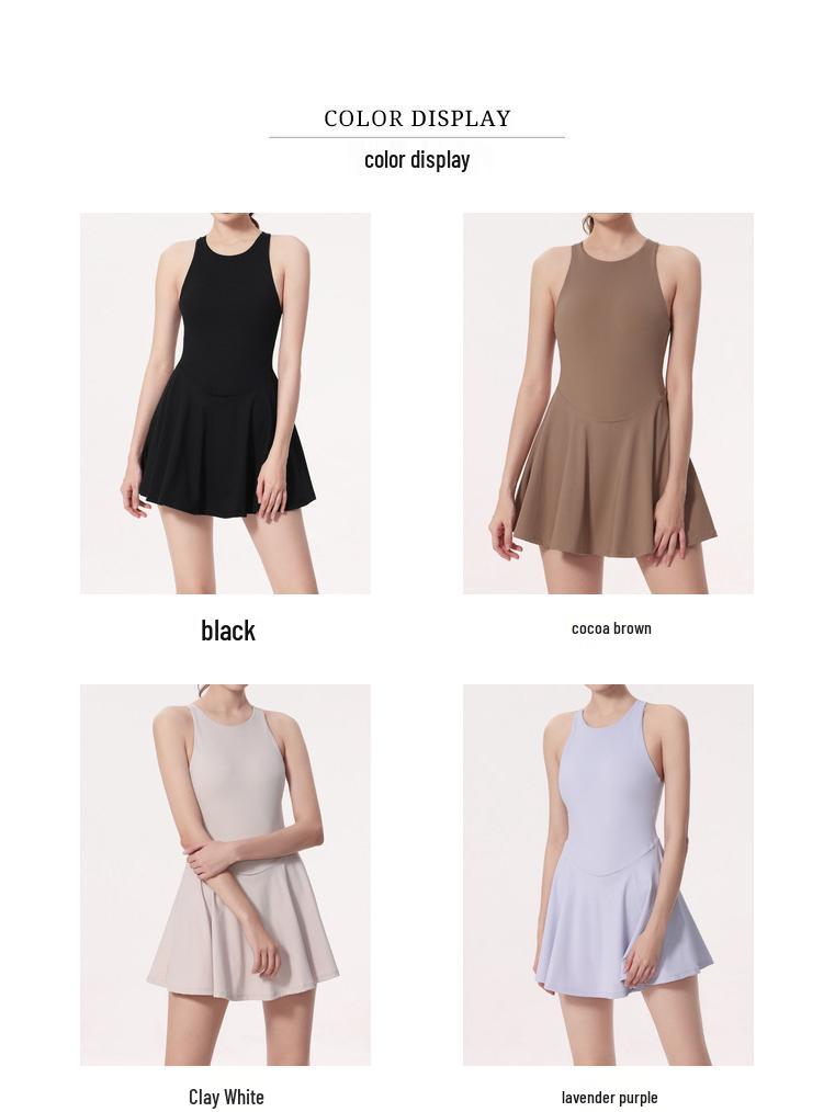 Women's Breathable Cross-Border Yoga Dress: Versatile for Tennis, Dance, and Running, with Anti-Exposure Design