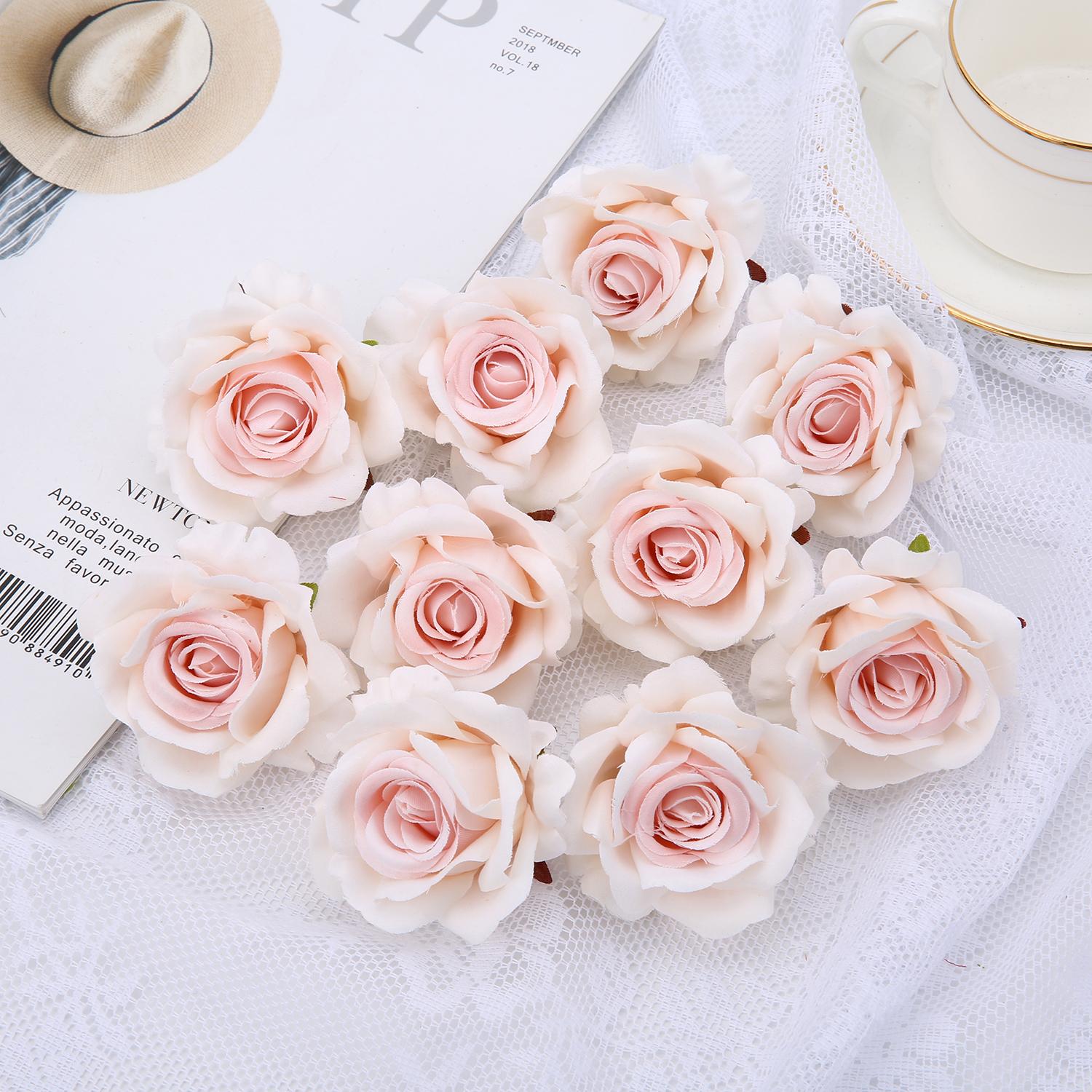 

3/5/10 шт. Шелковая роза Искусственная головка цветка Скрапбукинг Дом Свадебное украшение стены Рождество DIY Венок Конфетная коробка Декор для торта 3Pcs