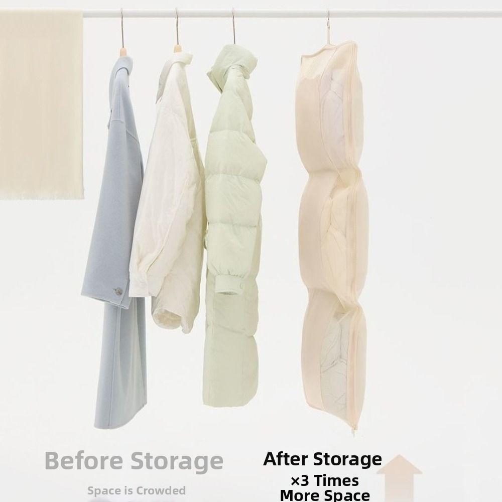 Space Saving Hanging Garment Bag Dust-Proof Down Coat Storage Bag Seasonal Storage