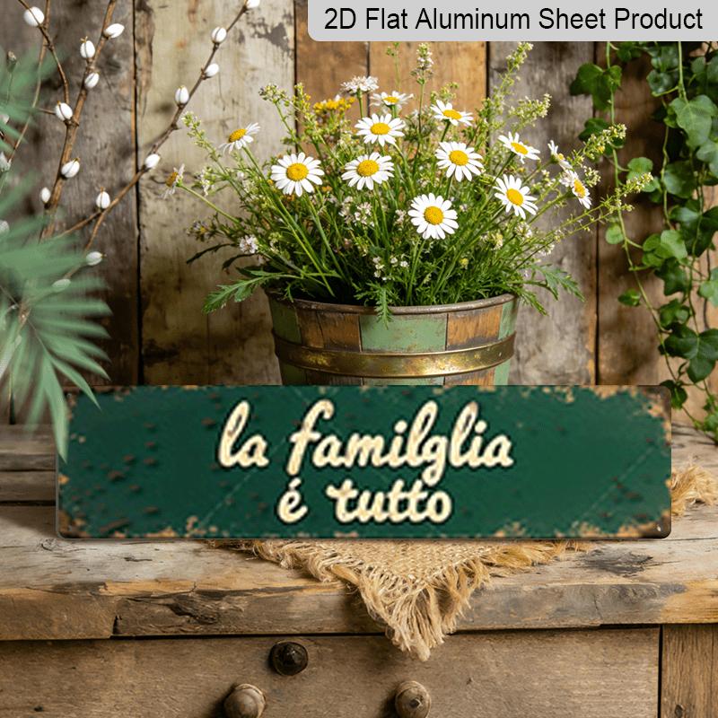15.7×3.94inch "Family Is Everything" Vintage Aluminum Sign/decorative Sign - Rustic Wall/Desk Decor Suitable for Porch, Outdoor Garden, Bar