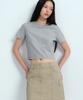 MUSINSA STANDARD WOMAN [Cooltandard] Women'S Crew Neck Crop T-Shirt [Medium Grey]