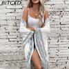 BITCED Fall/Winter Ethnic-Style Knit Hooded Fringe Cape Sweater Shawl Women's Outerwear