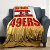 Name Custom SF 49ers Print Flannel Blanket High Quality Warm Comfortable Cover for All Seasons Perfect for Gifts Home Decor