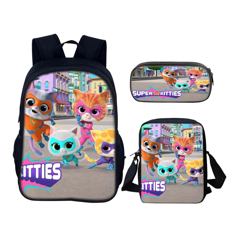 Superkitties School Backpack Set With Nylon Material For Elementary Students