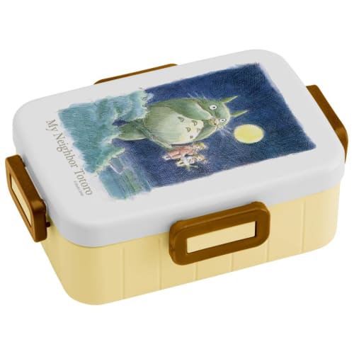Skater 4-Point Lock Lunch Box, 650ml, My Neighbor Totoro Watercolor Design, Made In Japan, for YZFL7