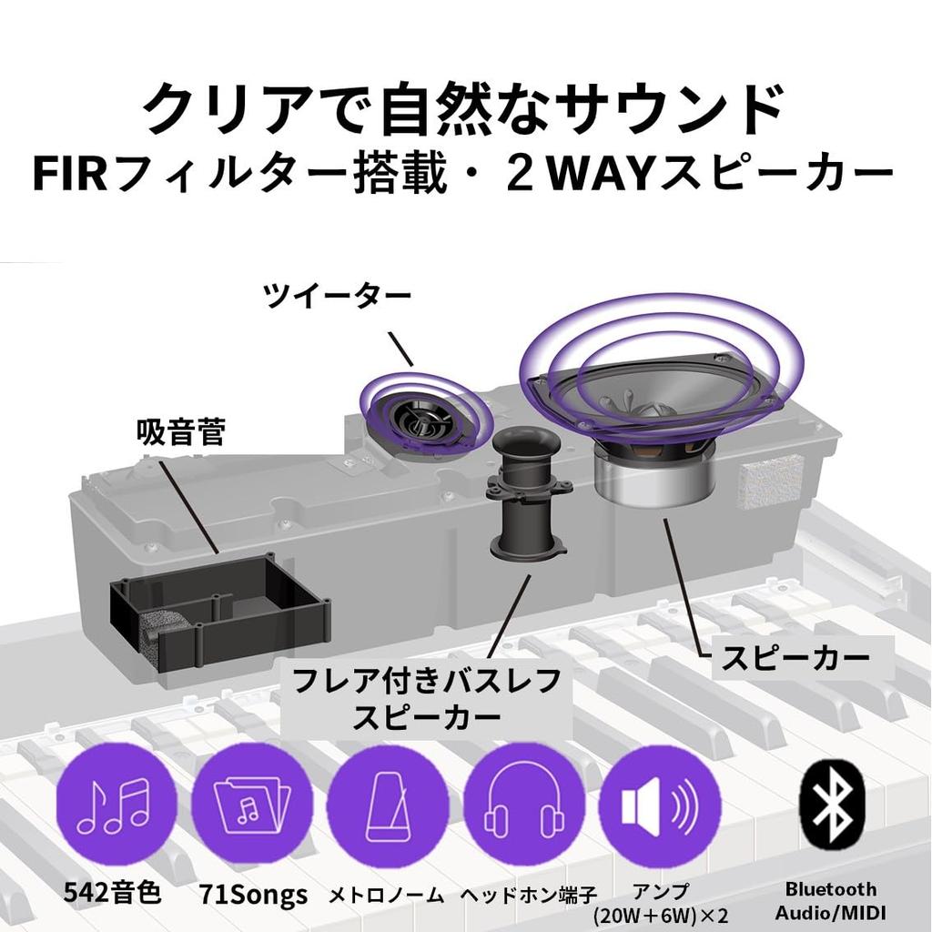 YAMAHA Piano Electrónico Serie P 88 Teclas Teclado de Madera Sensación Táctil Auténtica Compacto Portátil Aplicación Negro P-525B