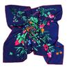 [BYSIFA] Black Plaid Letters Twill Scarves  New Floral Design Fine Hand-hemming Ladies Large Square Silk Scarf Shawl 90*90cm