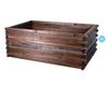 Raised Wooden Bed 100x100x24cm Greenspot - Raised Garden Bed for Herbs, Flowers, Vegetables - Wooden Garden Box, Impregnated - Timber Dark Rosewood