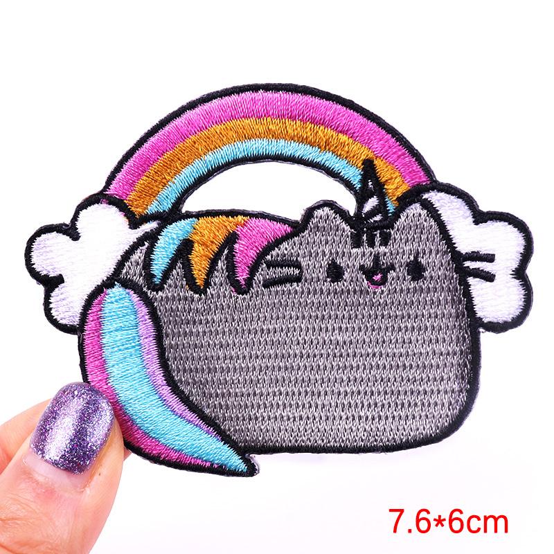 Regnbåge/BokstavsPatch Planet/UFO BroderiPatch Stryk på Patchar För Kläder Tecknad Broderad Patch På Kläder Strykning DIY