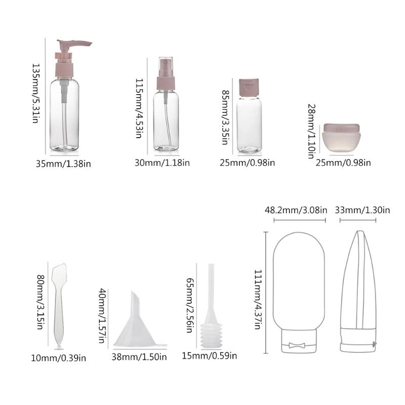 Travel Refillable Bottle Set Spray Lotion Shampoo Shower Gel Tube Bottling Cosmetic Empty Liquid Container Portable Tool