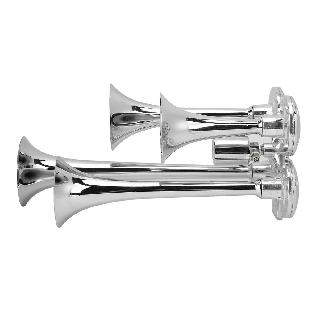 4-trąbkowy klakson pneumatyczny Super głośny 135 dB chromowany cynk do 12V24V półciężarówka RV SUV