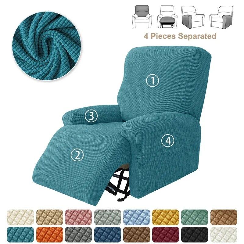 1 Seater Velvet Elastic Recliner Cover Relax Lazy Boy Chair Covers Single Lounger Couch Slipcover Armchair Protector Slipcovers