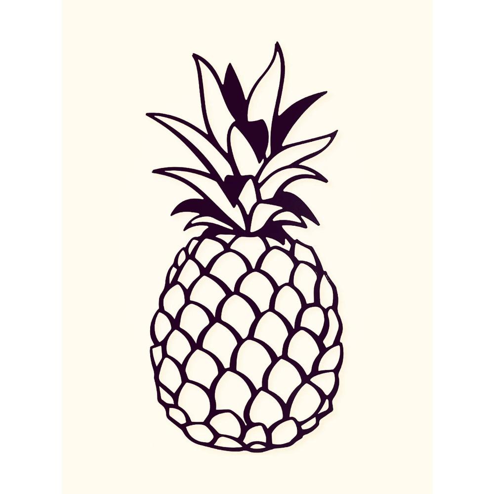 Wrought Iron Pineapple Wall Art Decor, 3D Metal Sculpture for Home Hanging, 1 Piece