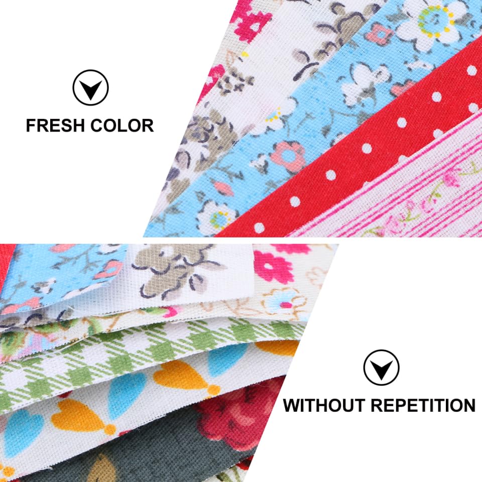 KESYOO Patchwork Fabric Scrap Floral Pure 50 Cotton Cutting Scandinavian Craft Supplies Set, Pattern, 15x15cm, Cotton, Pieces, Fabric, Cloth, Style,