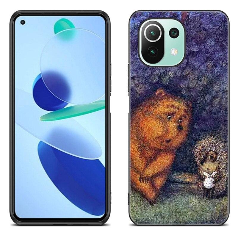 Custodia per Telefono Riccio nella Nebbia Per Xiaomi Mi 11 Lite NE 11i 10T 11T Pro A2 A3 Lite POCO F3 M3 M4 C31 X3 Pro NFC GT Cover Nera