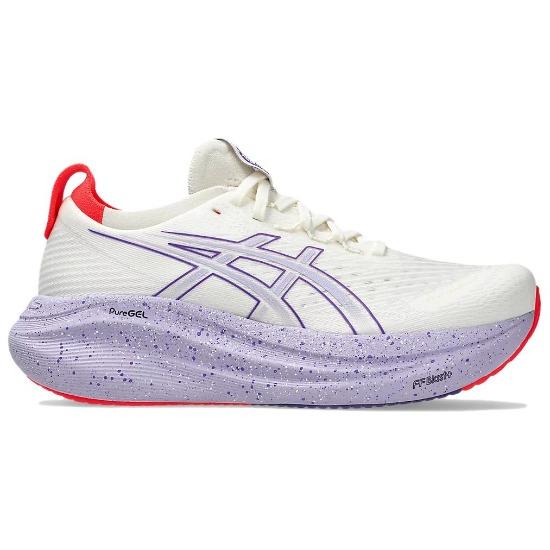 Asics Gel Nimbus 27 Tokyo Cream Edo Purple Women Sneakers White 1012B913-500