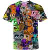 Girls Boys Sprunki Clothes Kids  O-neck Short Sleeve Tees Toddler Cute Cartoon T-shirt Children's 3D Print Summer Casual  T Shir