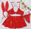 Valentine's Day Sexy Patent Leather Bunny Girl Lingerie