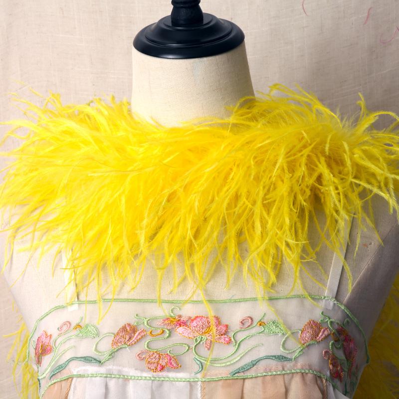 5-Layer Color Encrypted Bold Ostrich Feather Strip Latin Dance Dress Fashion Diy Handmade Clothing Accessories