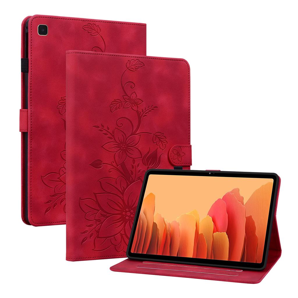 Pro Samsung Galaxy Tab A7 10.4 (2020) (SM-T500 (Pouze Wi-Fi); SM-T505 (LTE)).Pouzdro na tablet z PU kůže s nádherným květinovým embosovaným designem