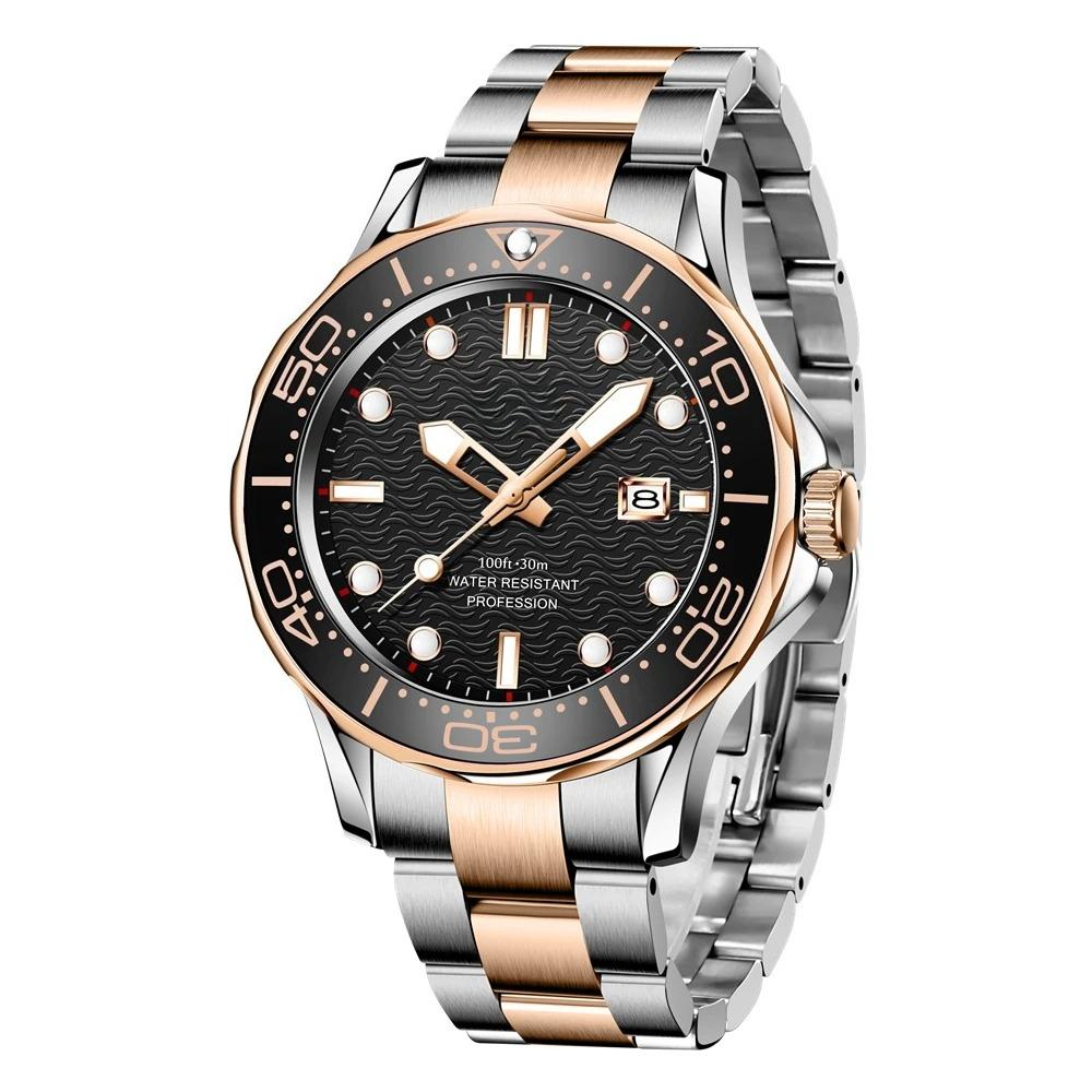 Fashion Men Watch Casual Sport Waterproof Men's Quartz Wristwatches Top Brand Luxury 360° Rotating Bezel Design Watch Men