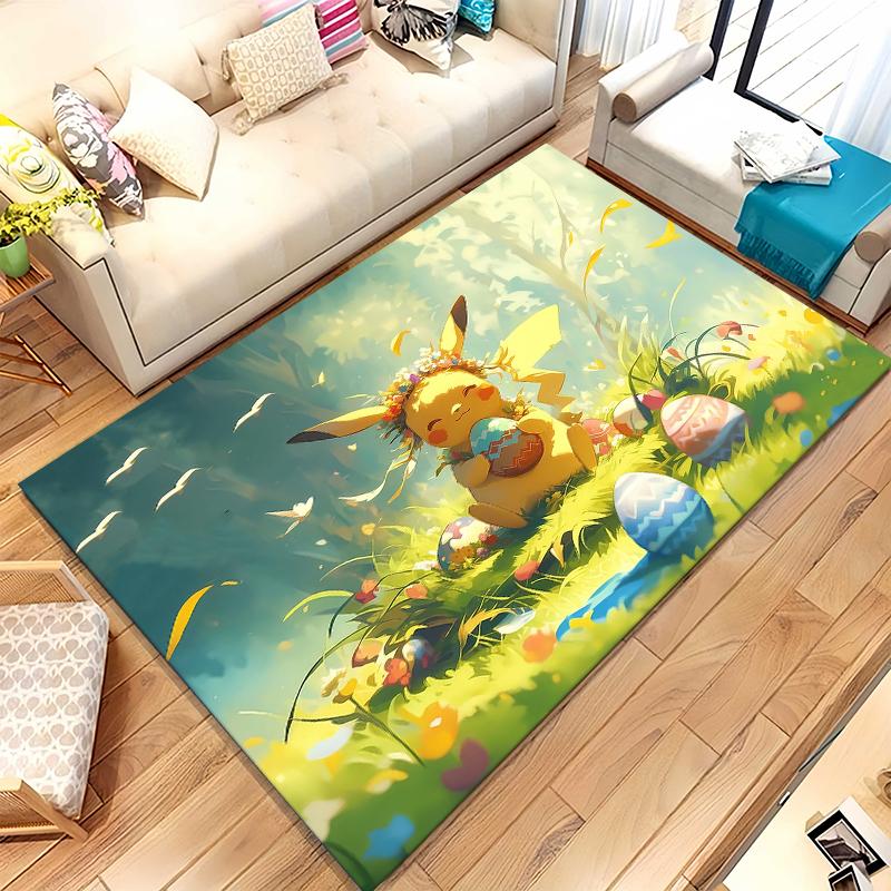 

6 Style Pikachu Pokemon Living Room Non-Slip Area Rug Soft Carpet for Bedroom Kids Playroom Sofa,Home Decor Doormat Gift 40x60cm