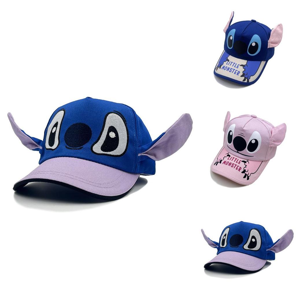 Stitch Kinder-Baseballkappe mit gestickten Ohren für Sonnenschutz und Atmungsaktivität