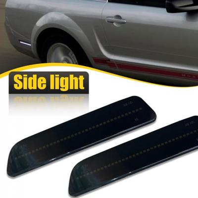 Rear Bumper Marker Side Lamps Lights Smoked White LED For Ford Mustang 2005-2009