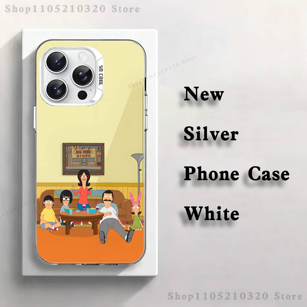 Cartoon B-Bobs Burgers Phone Case For iPhone 17,16,15,14,13,12,11,Pro,XS,Max,Plus,Mini,SE4,E White Matte Shockproof Cover