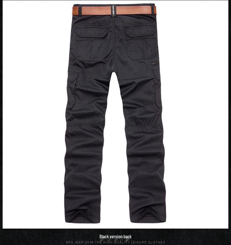 2017 Men's European & American Khaki Multi-Pocket Washed Cotton Pants - Style 9913