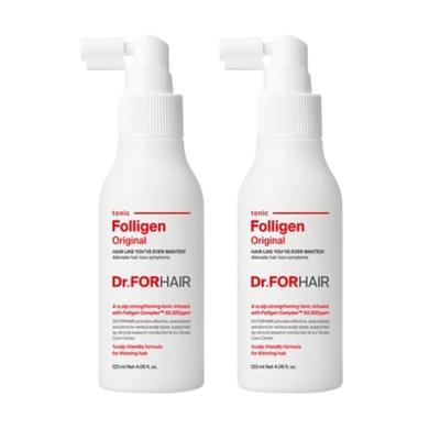 Dr.FORHAIR Folligen Hair Tonic 120ml × 2 | Lightweight Daily Scalp Care, Low-Irritation Tonic
