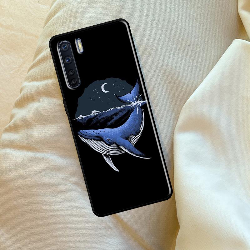 Whale Fish Wave Sea Case For Oppo A17 A94 A74 A54 A60 A40 A80 A16 A76 A96 A98 A58 A78 A18 A38 A57 A15 A5 A6 Pro