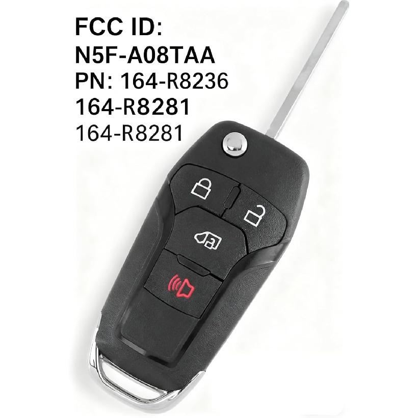 Flip Key Fob Remote Replacement Fits For Ford Transit     Ford Transit Connect N5F-A08TAA 164R8236 164R8281 (Pack Of 2)