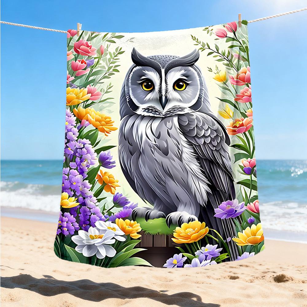 

1pc Owl Flowers Outdoor Blanket - Soft Flannel Cozy for Travel & Camping - All-Season Warm Bed Cover, Machine Washable yy251229101 75x90cm