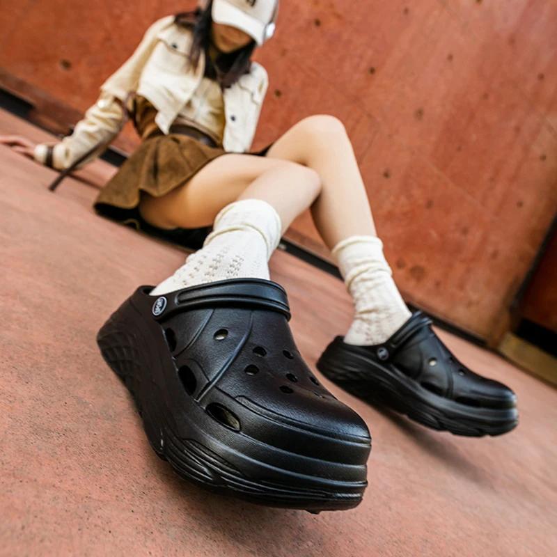 Fashion Fashion Platform Sandals for Women Thick Sole Non Slip Beach Sandals Woman Summer 2025 Lightweight Wedge EVA Clogs Garden Shoes