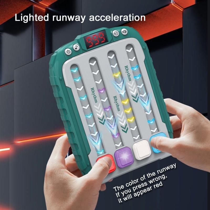Music Rhythm Game Machine Light Up Puzzle Toys Montessori Travel Sensory Toys Brain Training Electronic Games For Kids Gifts