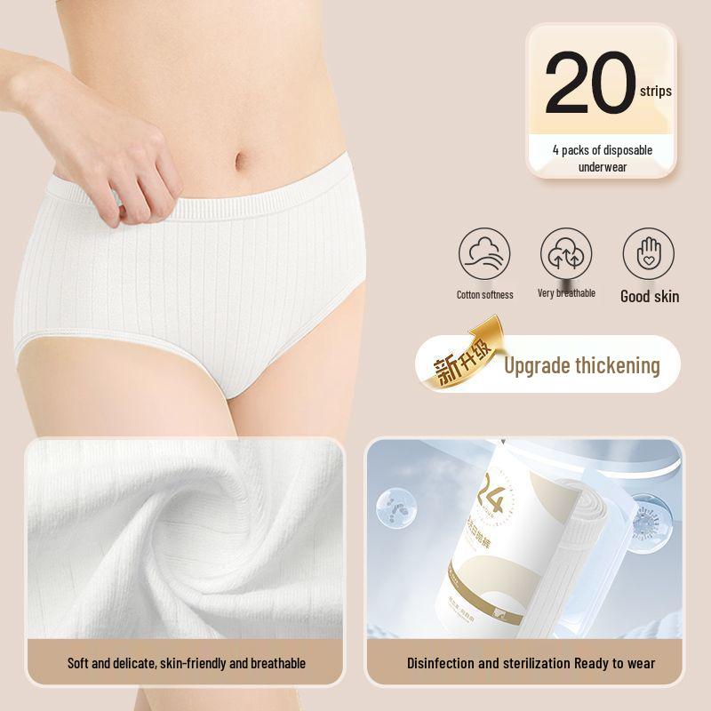 Women's Travel Disposable Panties: Sterilized, Wash-Free, Breathable Briefs for Postpartum & Pregnant Women