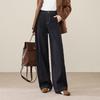 ESE-Y Women's Plush-Lined Curved Wide Leg Jeans