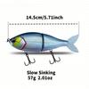 1pc 14.5cm 57g Slow Sinking Lure Multi-Section, Two-Segment Imitation Hard Bait