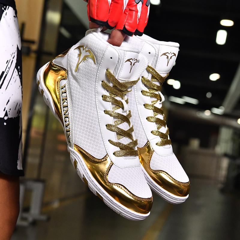 Boxing shoes Men's professional free fighting training shoes Women's wrestling shoes Indoor fitness Sanda high-top wrestling shoes