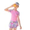 Short Sleeve Training Wear Medium and Large Children's Swimsuit Printed Dress-Style Suit Girls