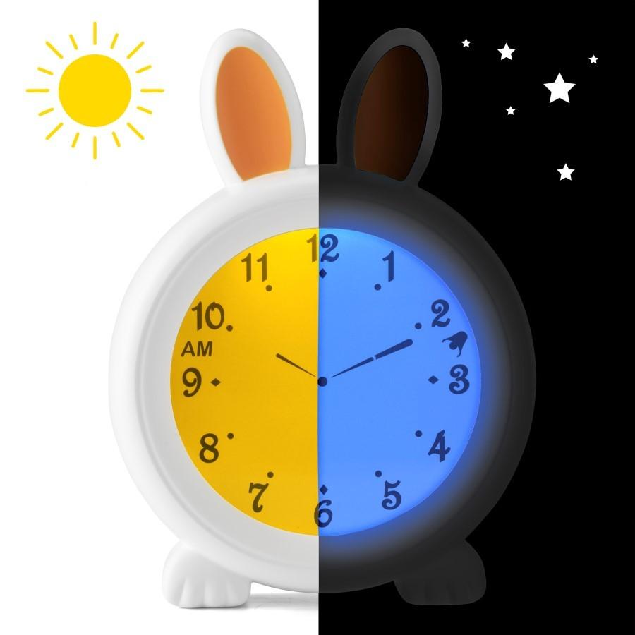 Night Light with Alarm Clock, Sleep Trainer Alecto BC100BUNNY, Alecto